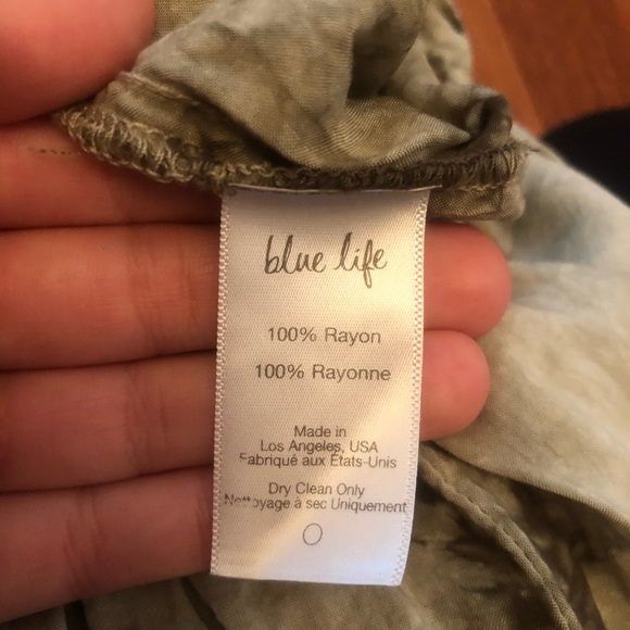 BLUE LIFE STRAPLESS ROMPER TIE DYE OLIVE GREEN - Picture 5 of 5